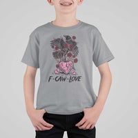 F Caw Love T Shirt For Kid Funny Anti Valentines Day Gothic Bird Meme