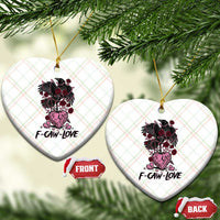 F Caw Love Ceramic Ornament Funny Anti Valentines Day Gothic Bird Meme
