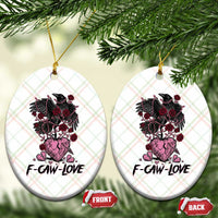 F Caw Love Ceramic Ornament Funny Anti Valentines Day Gothic Bird Meme