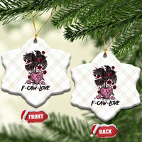 F Caw Love Ceramic Ornament Funny Anti Valentines Day Gothic Bird Meme