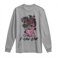 F Caw Love Long Sleeve Shirt Funny Anti Valentines Day Gothic Bird Meme