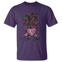 F Caw Love T Shirt Funny Anti Valentines Day Gothic Bird Meme