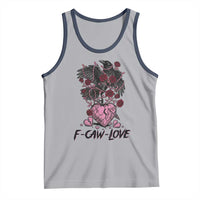 F Caw Love Tank Top Funny Anti Valentines Day Gothic Bird Meme