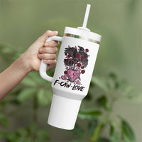 F Caw Love Tumbler With Handle Funny Anti Valentines Day Gothic Bird Meme