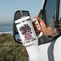 F Caw Love Tumbler With Handle Funny Anti Valentines Day Gothic Bird Meme