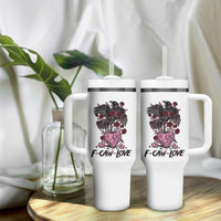 F Caw Love Tumbler With Handle Funny Anti Valentines Day Gothic Bird Meme