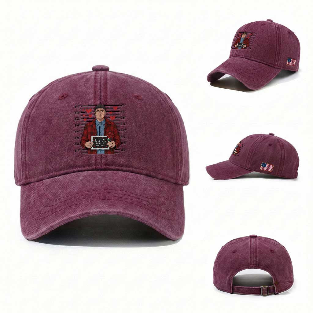 Ed Gein Valentine Meme Washed Cotton Baseball Cap Funny Horror Movie