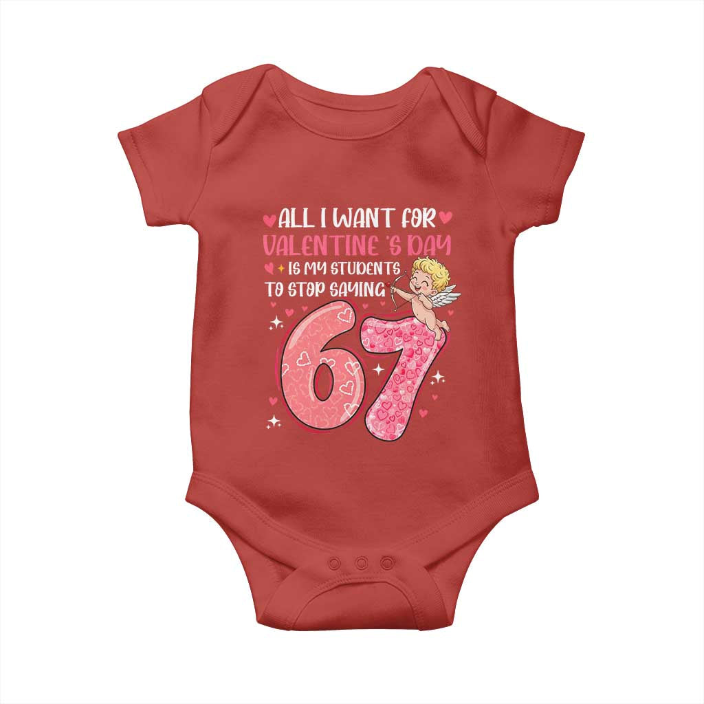 67 Valetines Meme Baby Onesie Funny Teacher Sayings Six Seven - Wonder Print Shop