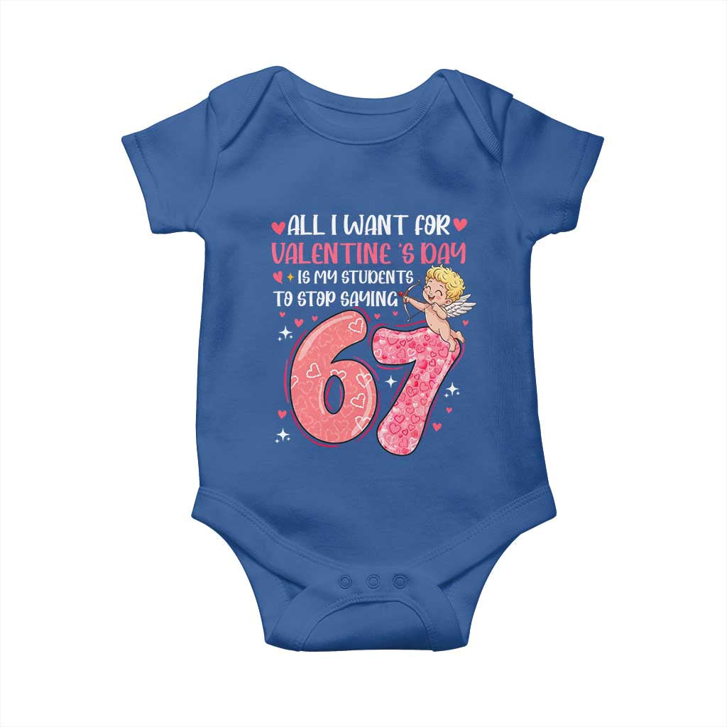 67 Valetines Meme Baby Onesie Funny Teacher Sayings Six Seven - Wonder Print Shop