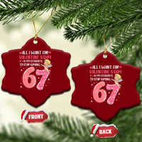 67 Valetines Meme Ceramic Ornament Funny Teacher Sayings Six Seven - Wonder Print Shop
