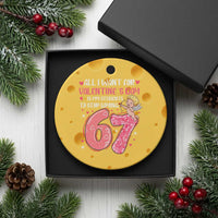 67 Valetines Meme Ceramic Ornament Funny Teacher Sayings Six Seven - Wonder Print Shop