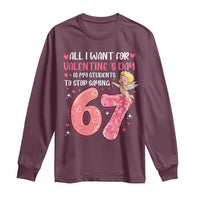 67 Valetines Meme Long Sleeve Shirt Funny Teacher Sayings Six Seven - Wonder Print Shop