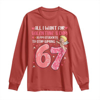67 Valetines Meme Long Sleeve Shirt Funny Teacher Sayings Six Seven - Wonder Print Shop