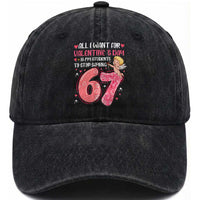 67 Valetines Meme Washed Cotton Baseball Cap Funny Teacher Sayings Six Seven