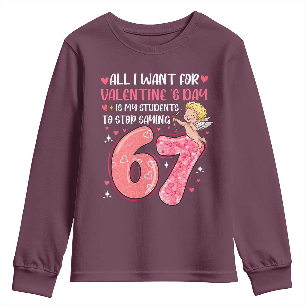 67 Valetines Meme Youth Sweatshirt Funny Teacher Sayings Six Seven - Wonder Print Shop