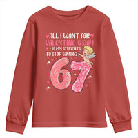 67 Valetines Meme Youth Sweatshirt Funny Teacher Sayings Six Seven - Wonder Print Shop