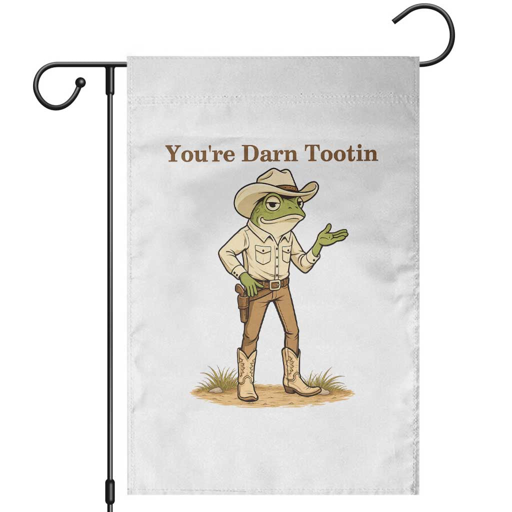 You're Darn Tootin Garden Flag Funny Cowboy Frog Meme