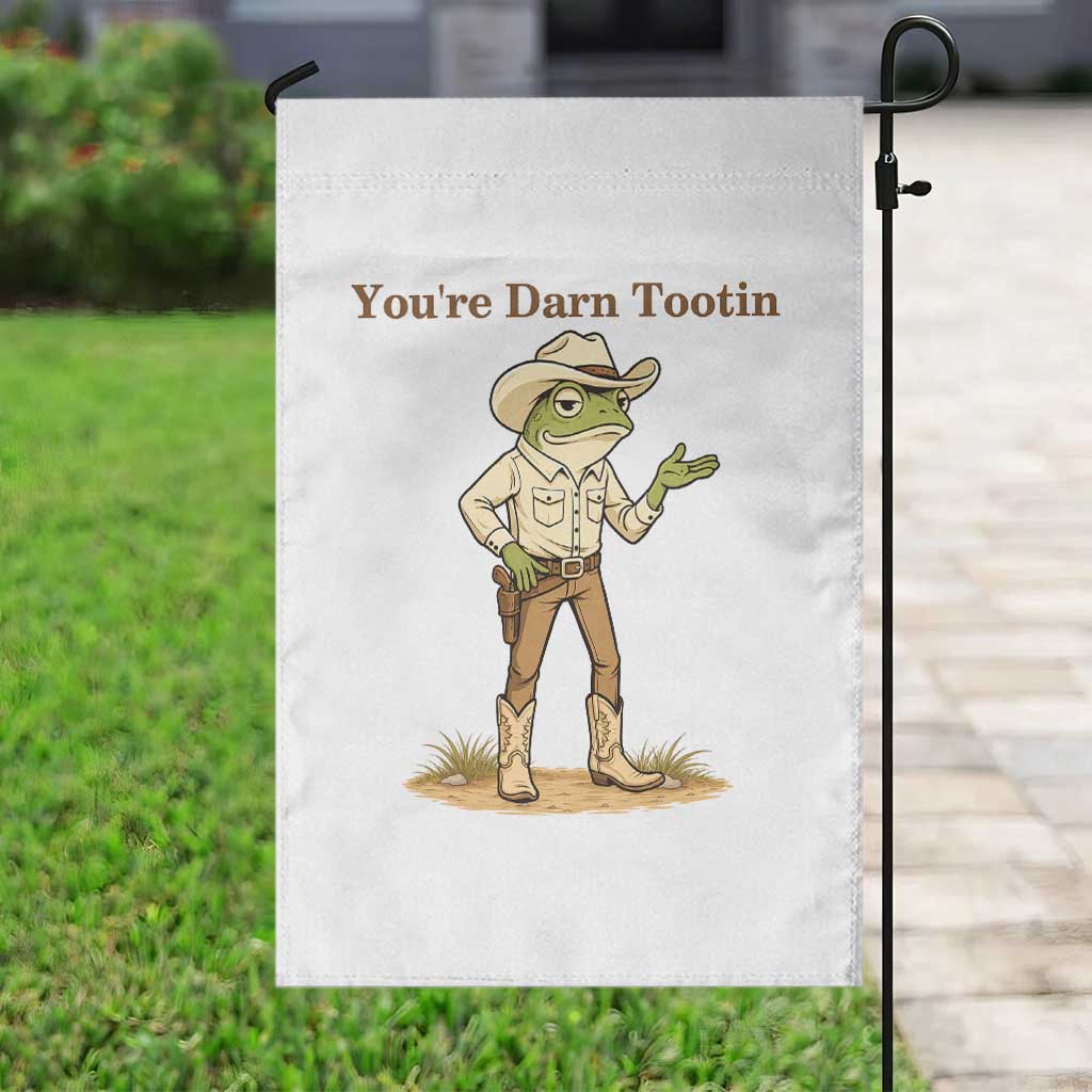 You're Darn Tootin Garden Flag Funny Cowboy Frog Meme