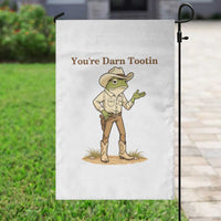 You're Darn Tootin Garden Flag Funny Cowboy Frog Meme