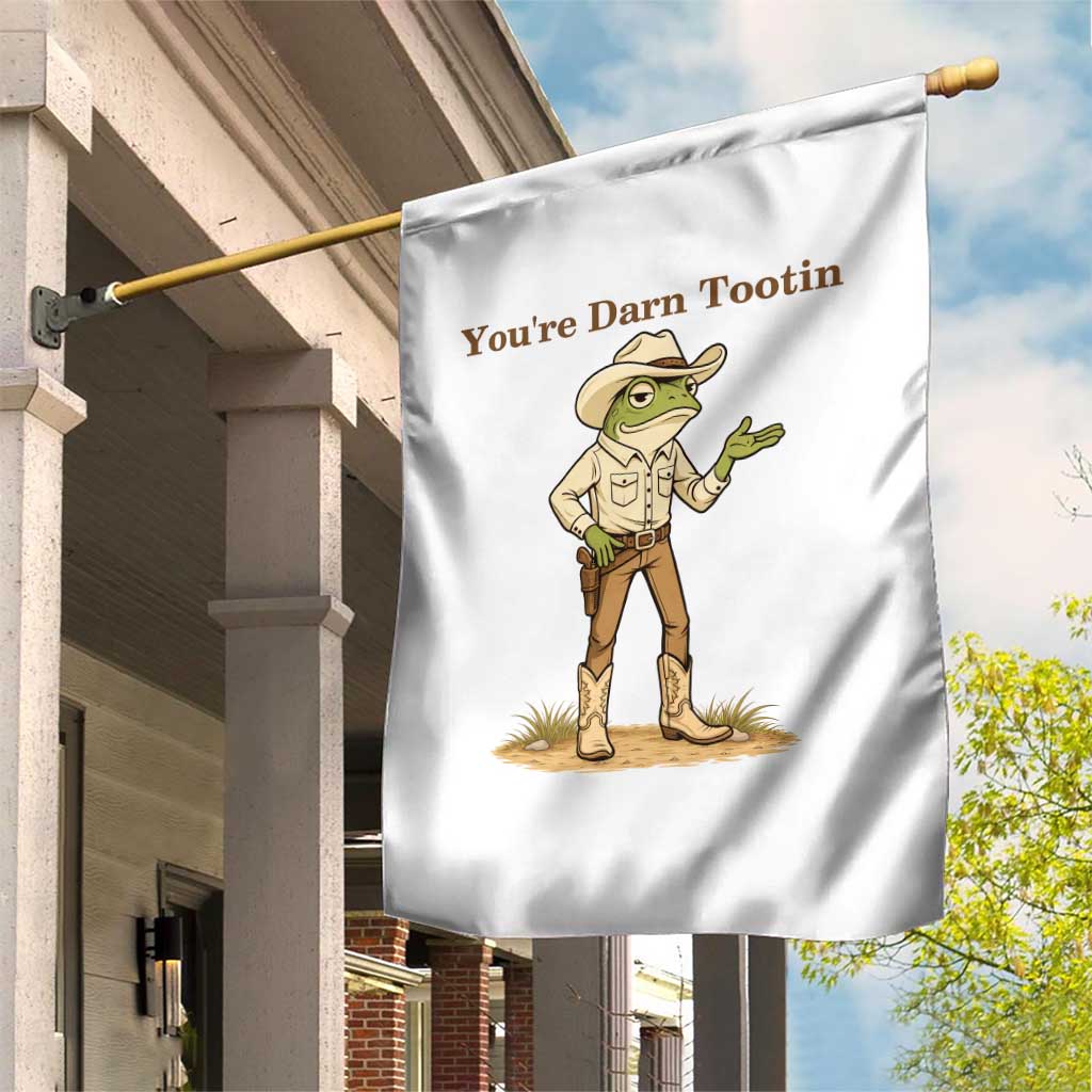 You're Darn Tootin Garden Flag Funny Cowboy Frog Meme