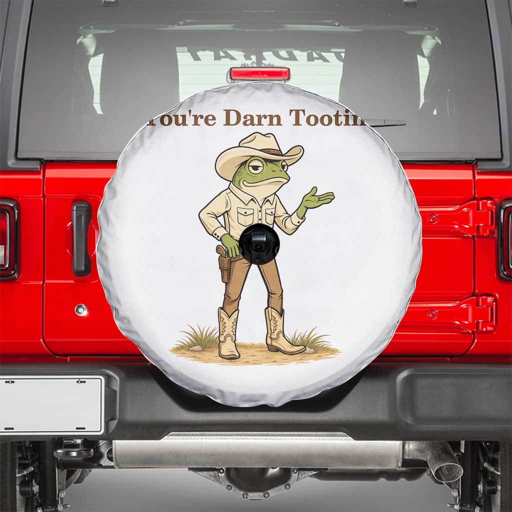 You're Darn Tootin Spare Tire Cover Funny Cowboy Frog Meme