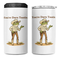 You're Darn Tootin 4 in 1 Can Cooler Tumbler Funny Cowboy Frog Meme