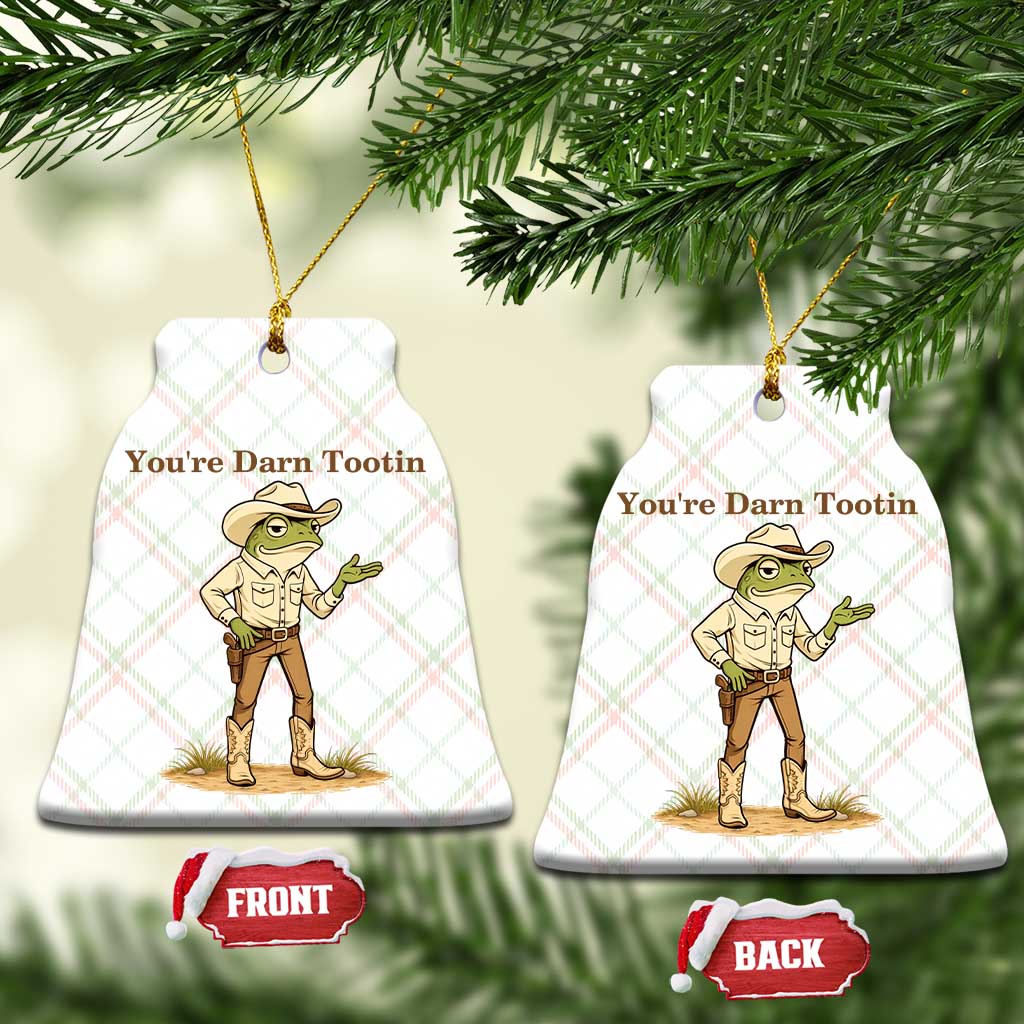 You're Darn Tootin Ceramic Ornament Funny Cowboy Frog Meme