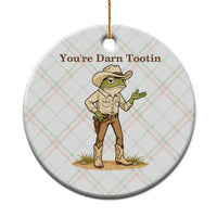 You're Darn Tootin Ceramic Ornament Funny Cowboy Frog Meme