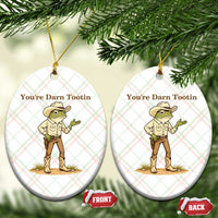 You're Darn Tootin Ceramic Ornament Funny Cowboy Frog Meme