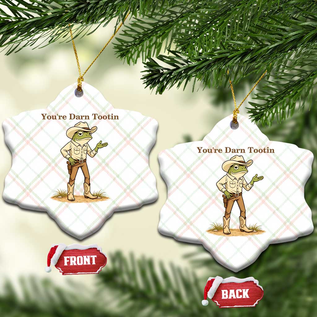 You're Darn Tootin Ceramic Ornament Funny Cowboy Frog Meme