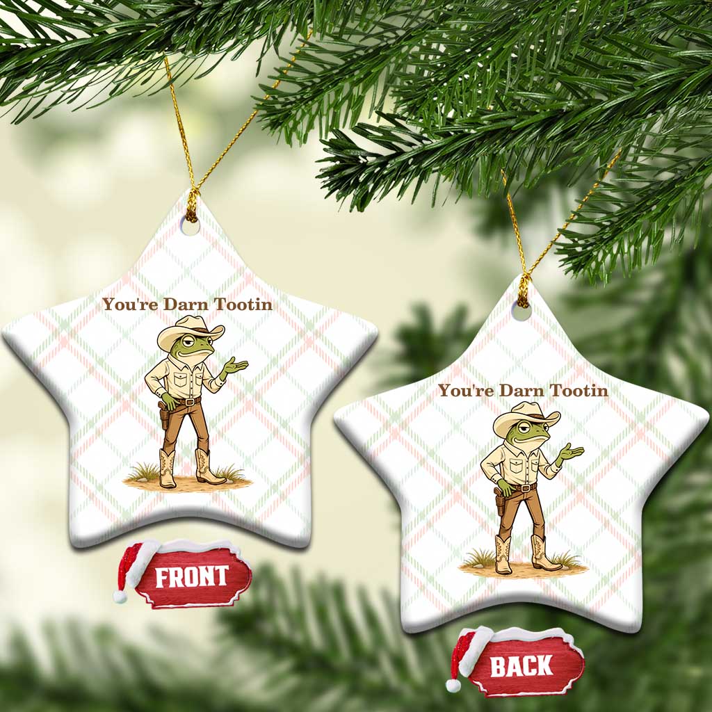 You're Darn Tootin Ceramic Ornament Funny Cowboy Frog Meme