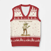 You're Darn Tootin V-Neck Knit Sweater Vest Funny Cowboy Frog Meme