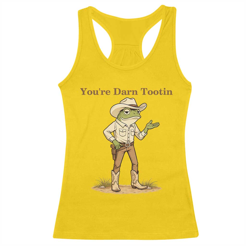 You're Darn Tootin Racerback Tank Top Funny Cowboy Frog Meme