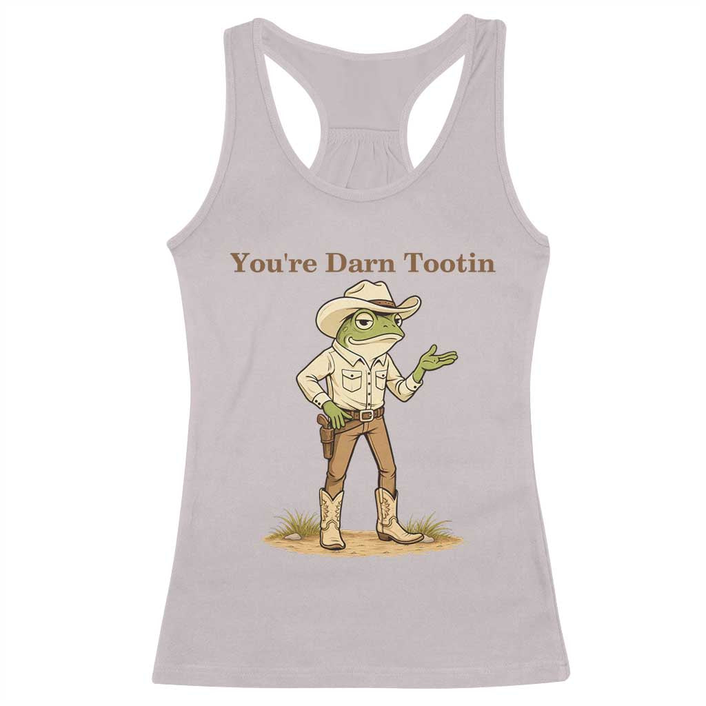 You're Darn Tootin Racerback Tank Top Funny Cowboy Frog Meme