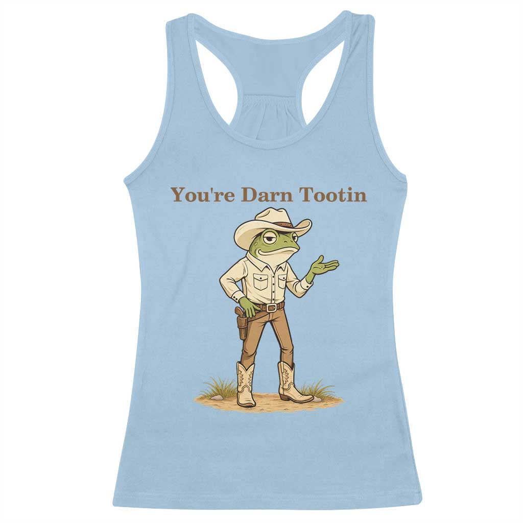 You're Darn Tootin Racerback Tank Top Funny Cowboy Frog Meme