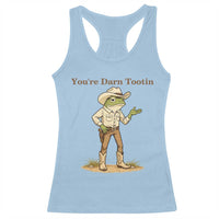 You're Darn Tootin Racerback Tank Top Funny Cowboy Frog Meme