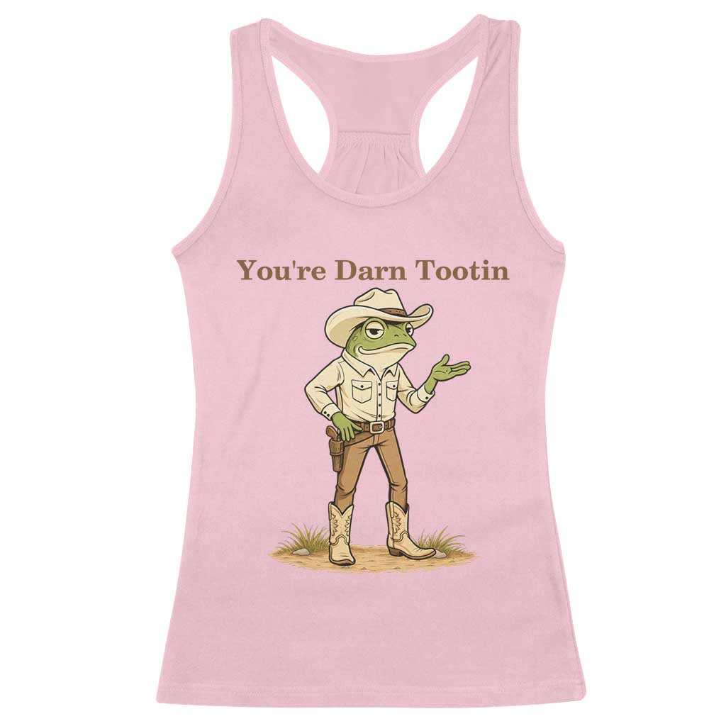 You're Darn Tootin Racerback Tank Top Funny Cowboy Frog Meme