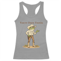 You're Darn Tootin Racerback Tank Top Funny Cowboy Frog Meme