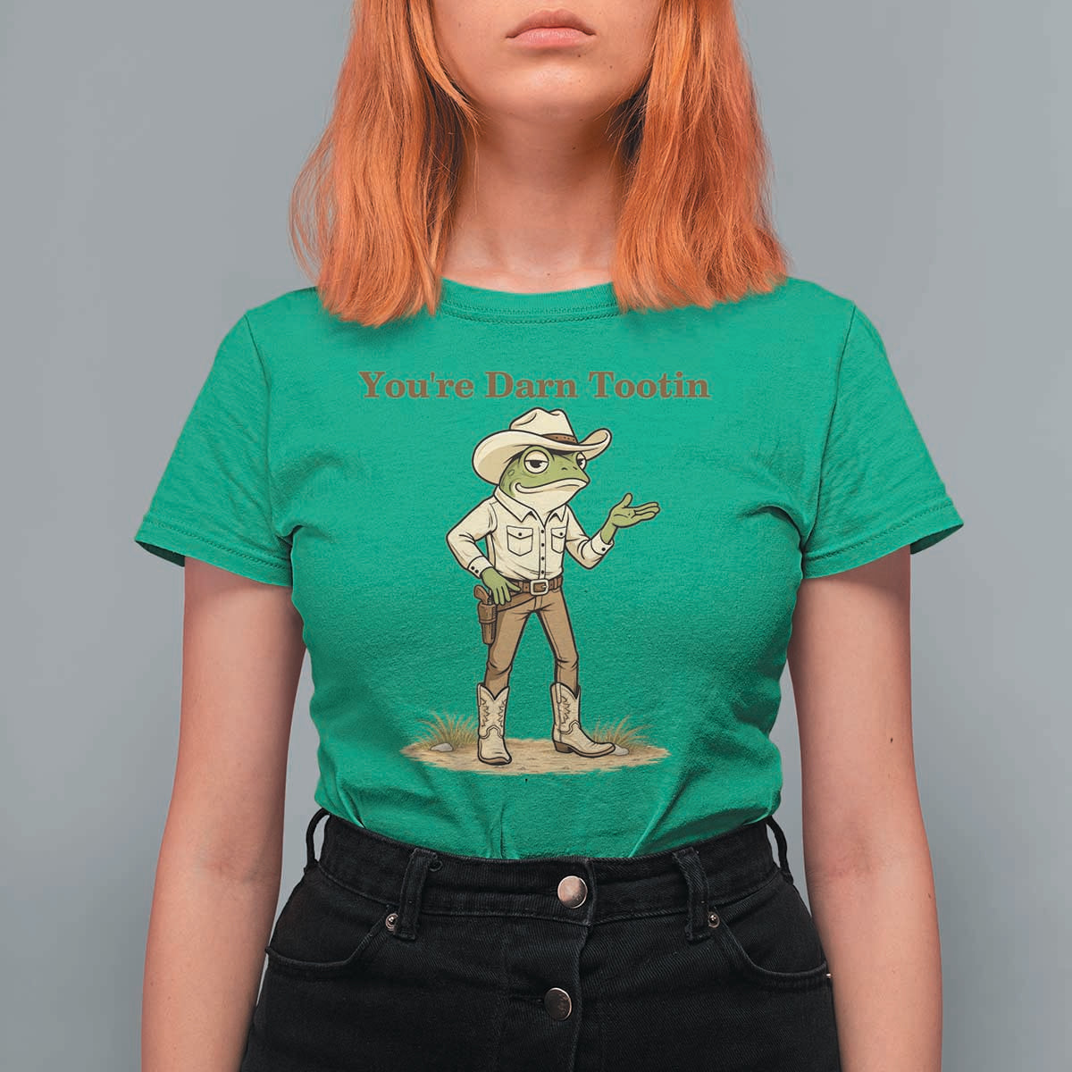 You're Darn Tootin T Shirt For Women Funny Cowboy Frog Meme