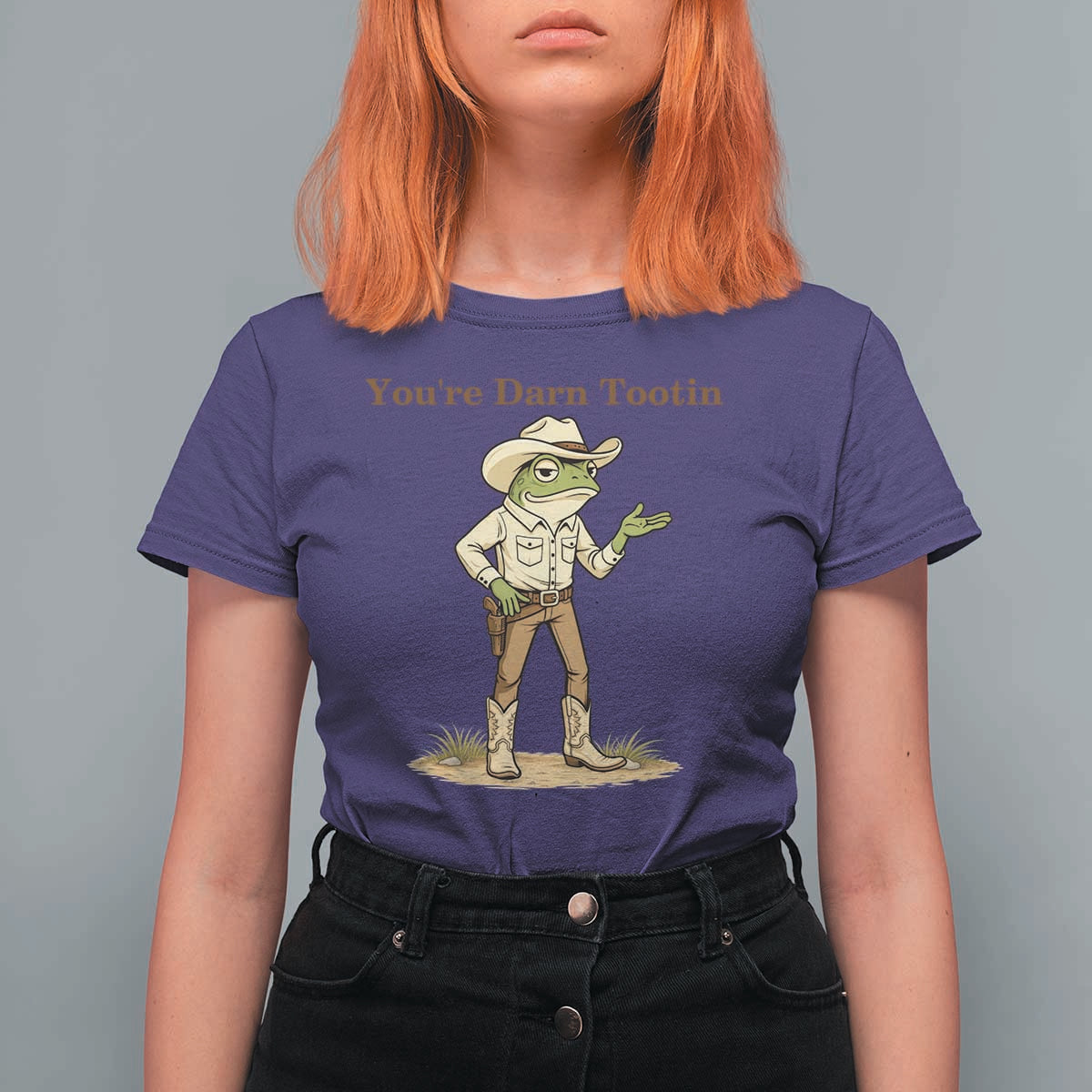 You're Darn Tootin T Shirt For Women Funny Cowboy Frog Meme