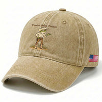 You're Darn Tootin Washed Cotton Baseball Cap Funny Cowboy Frog Meme