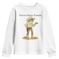 You're Darn Tootin Youth Sweatshirt Funny Cowboy Frog Meme