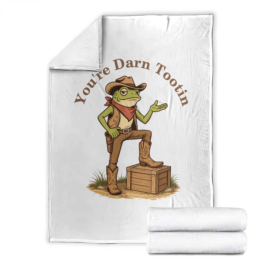 You're Darn Tootin Throw Blanket Funny Cowboy Frog Sarcastic Meme