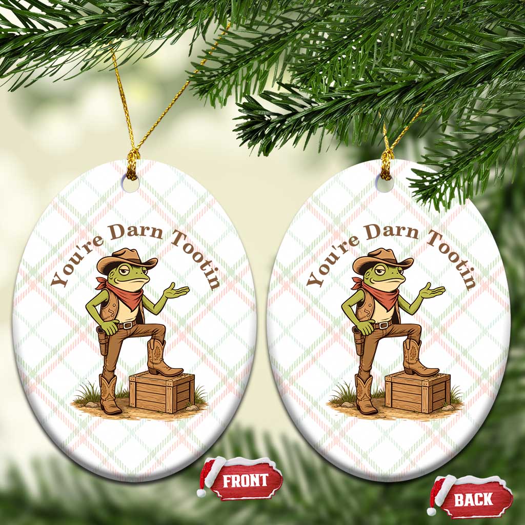 You're Darn Tootin Ceramic Ornament Funny Cowboy Frog Sarcastic Meme