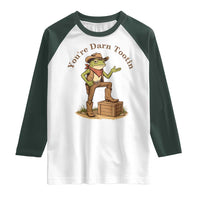 You're Darn Tootin Raglan Shirt Funny Cowboy Frog Sarcastic Meme