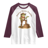 You're Darn Tootin Raglan Shirt Funny Cowboy Frog Sarcastic Meme
