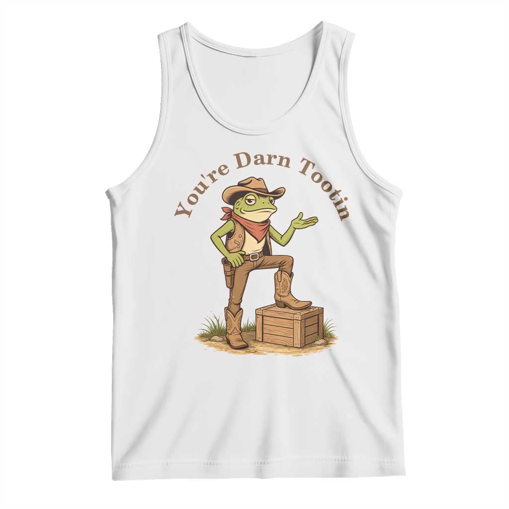 You're Darn Tootin Tank Top Funny Cowboy Frog Sarcastic Meme