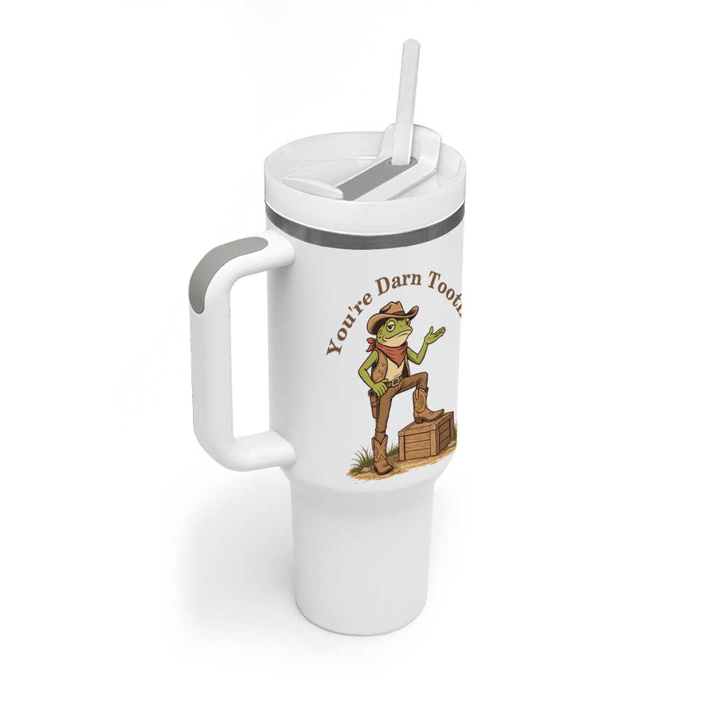 You're Darn Tootin Tumbler With Handle Funny Cowboy Frog Sarcastic Meme