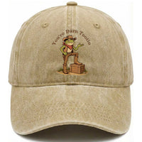 You're Darn Tootin Washed Cotton Baseball Cap Funny Cowboy Frog Sarcastic Meme