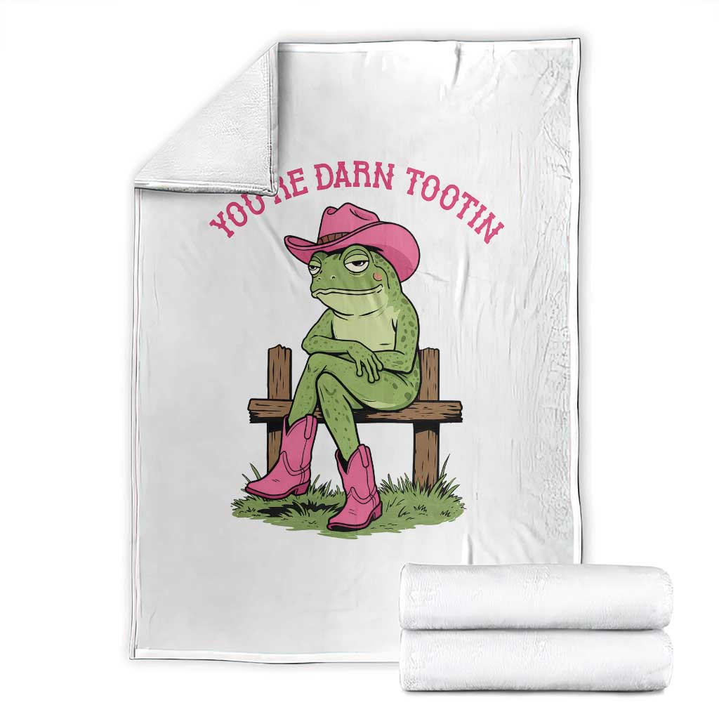 You're Darn Tootin Throw Blanket Funny Cowgirl Frog Sarcastic Meme